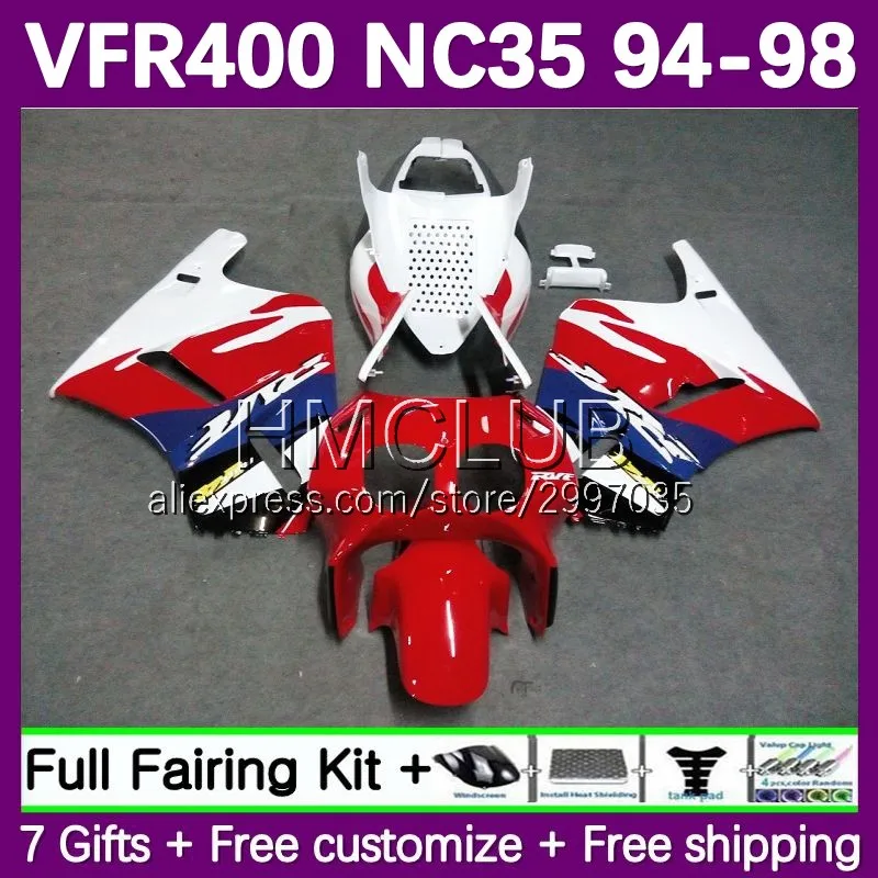 Fairing For HONDA VFR400 RVF VFR 400 R 400R CC 1994 1995 1996 1997 1998 43No.24 red stock VFR400R RVF400R NC35 94 95 96 97 98