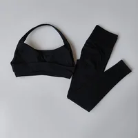 Sports Suit Women's Running 2PCS Set Seamless Yoga Thin Straps Beautiful Back Fitness Bras Gym High-waisted Peach Leggings Sets - Image 5