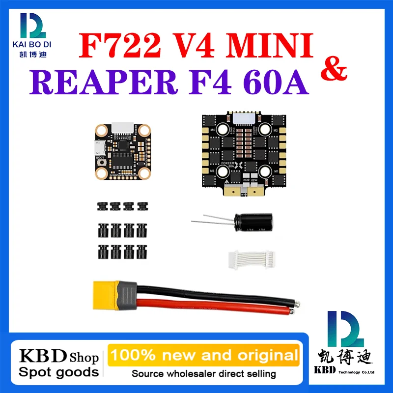 Controlador de voo e ESC STACK, Mini Drone FPV, FOXEER F722 V4, MPU6000, F722 V4, 60A, F722 V4