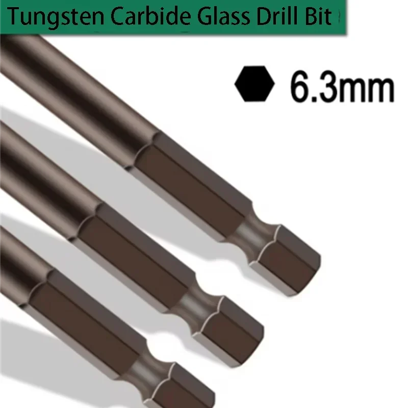 Imagem -03 - Conjunto de Broca de Concreto de Vidro mm Carboneto de Tungstênio Broca de Vidro Bordas de Corte Telha Buraco Abridor Cruz Lança Cabeça Bits Peças