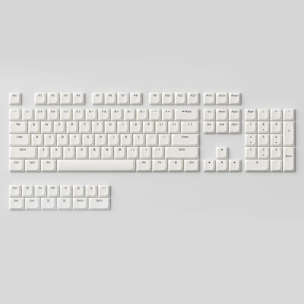 LXM Low Proile Keycap Set 118Key PBT مخصص أبيض بسيط غطاء لوحة المفاتيح الألعاب KeyCap لملحقات لوحة المفاتيح الميكانيكية 68/75/80