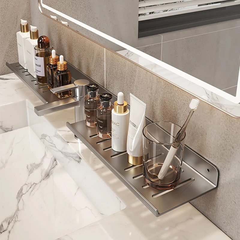Badezimmer-Aufbewahrungsregal, Armaturen-Ablage, Spiegel-Vorderseite Toiletten-Waschbecken Badezimmerregal