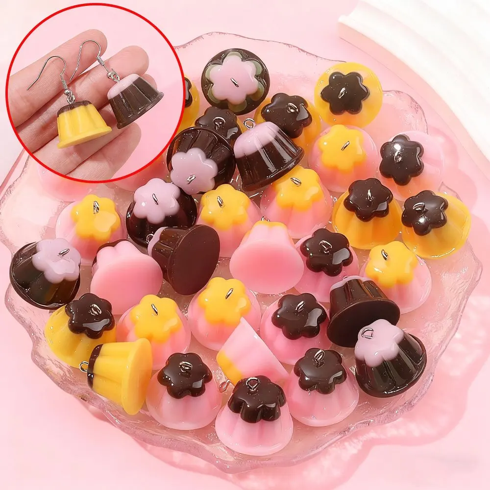 2/6/12pcs Multi-color Resin Pudding Shaped Pendants, DIY Bracelets, Necklaces, Earrings, Anklets, Pendant Decorative Accessories