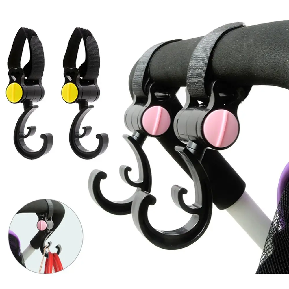 

2 шт., аксессуары, держатель для сумки для подгузников, вращающиеся крючки для коляски, крючок для тележки, органайзер, зажим для сумки, вешалка для сумки