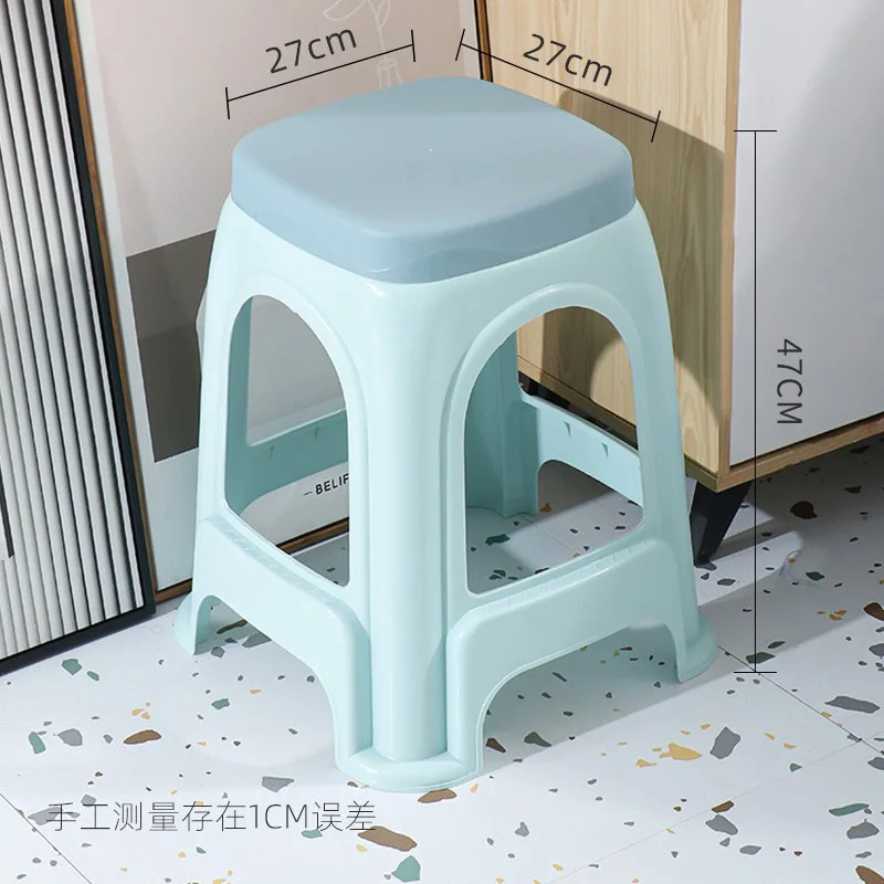 F374 Household thickened dining table chair square stool round stool bench plastic extra thick stool high stool