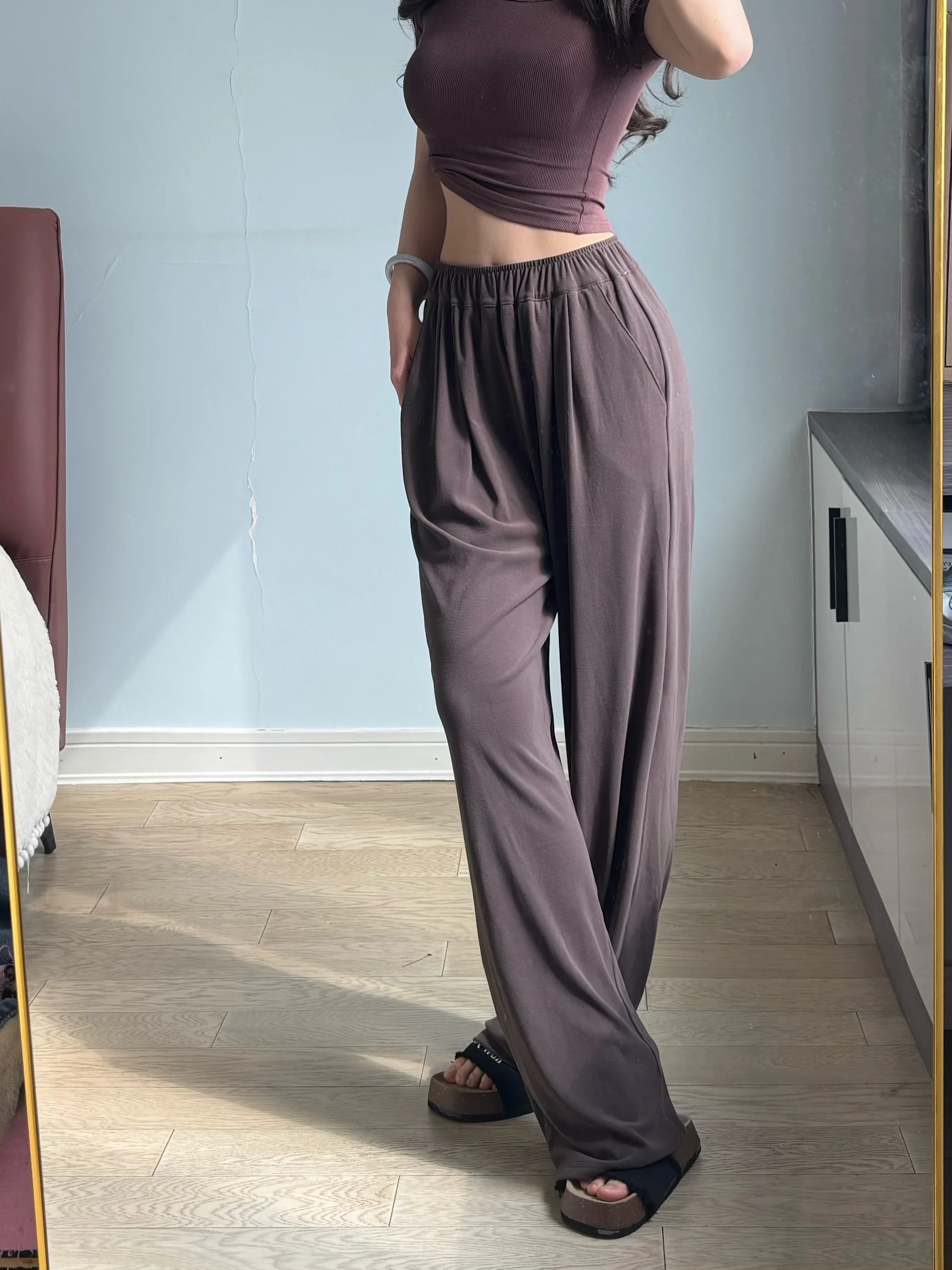 

Straight Tube 2025 Korean Sweatpants Women Pants Woman Casual Loose Pants