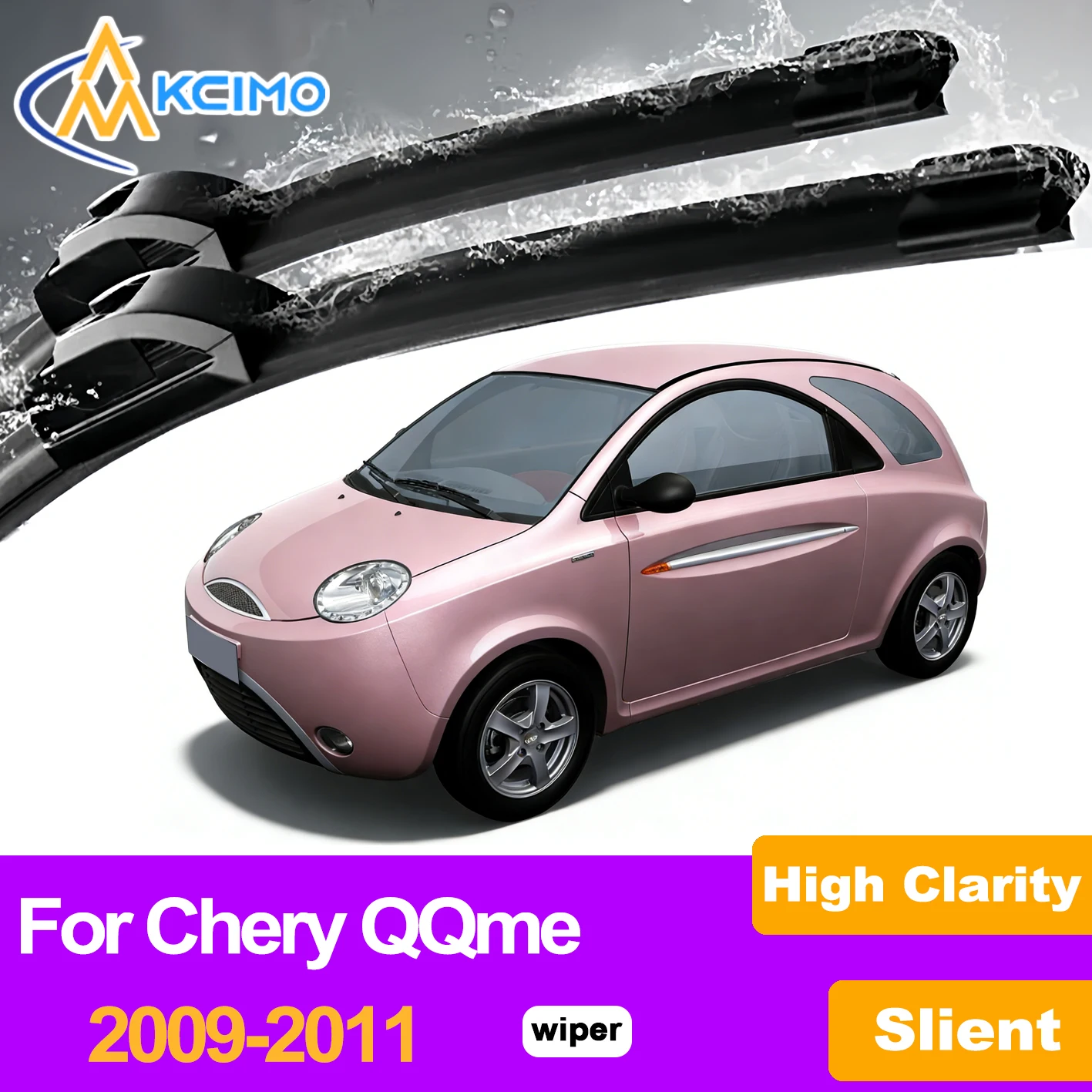 

KCIMO 2PCS Front Windshield Wiper Blades For Chery QQme 2009-2011, All-Weather Performance Rain Snow Fog Hail