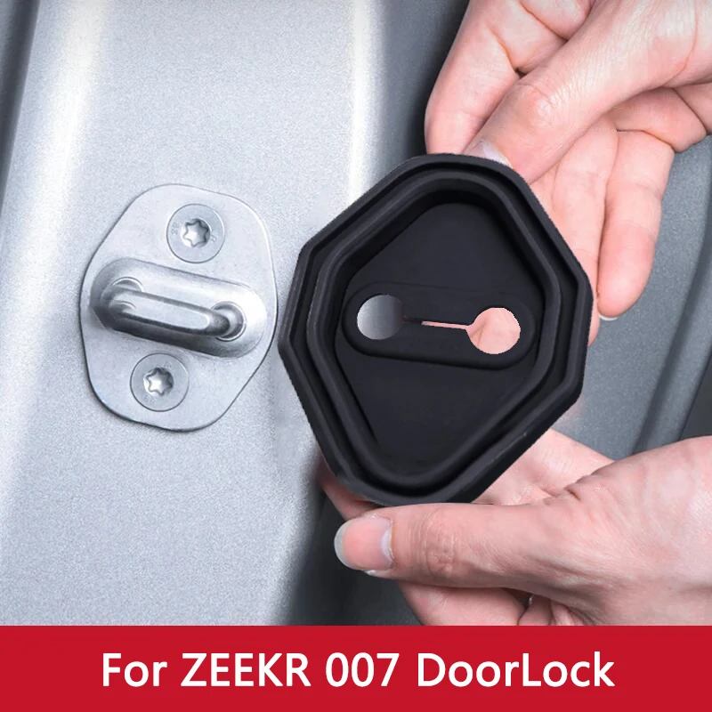 4pcs Silicone Car Door Lock Buckle Protection Cover Shock Absorber Cushion Silent For ZEEKR 007 Auto Accessories