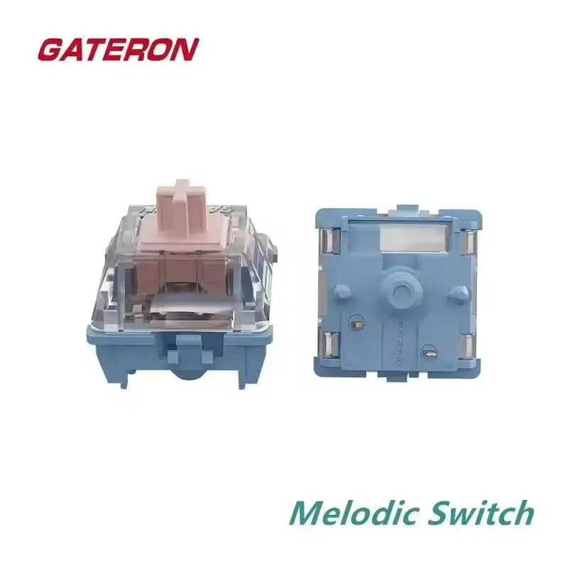 Gateron Melodic Switch 60g Clicky 5-Pin MX Switch for Mechanical Keyboard Pre-lubed Nylon SMD Long Spring Dual Rail Click DIY