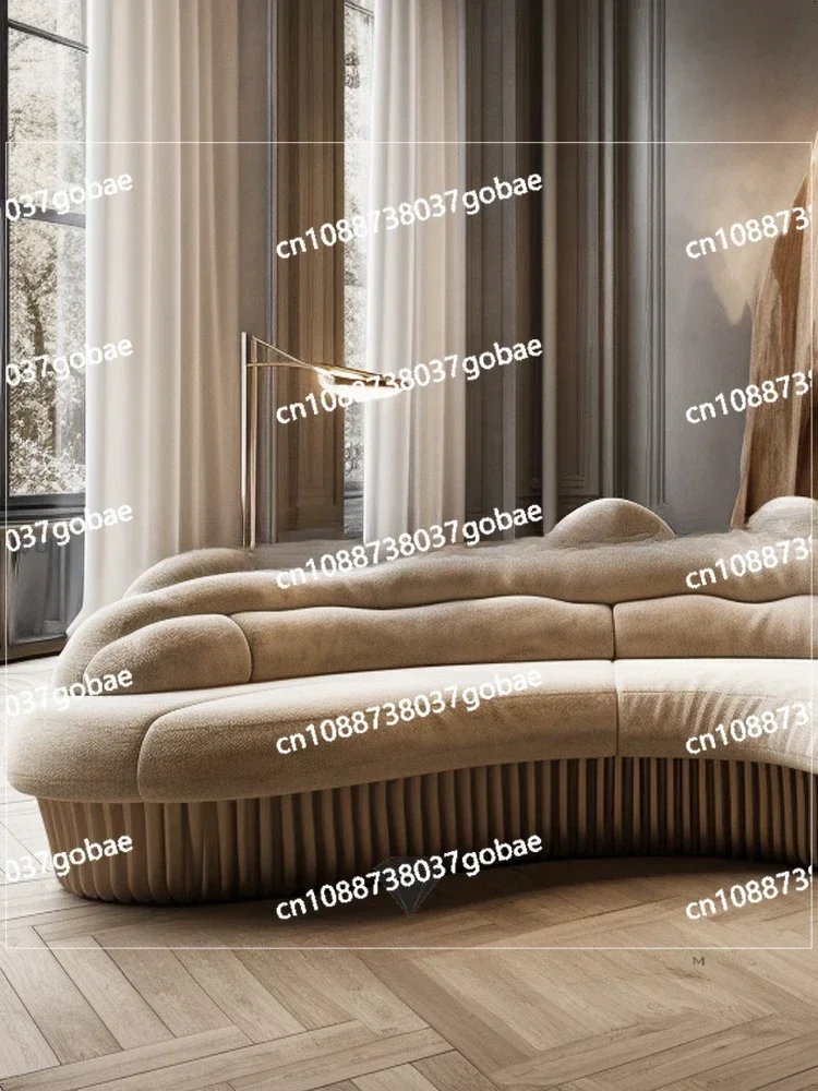 Arc-shaped Creamy Style Household Sofa, Large Size Circular Arc Sofa, Cream Series Sofa, Creative Lobby Reception Sofa