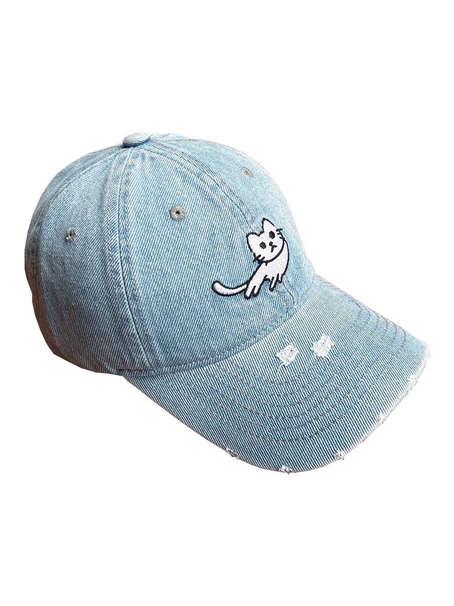 Spring and summer new cute embroidered baseball cap female tide brand washed cap