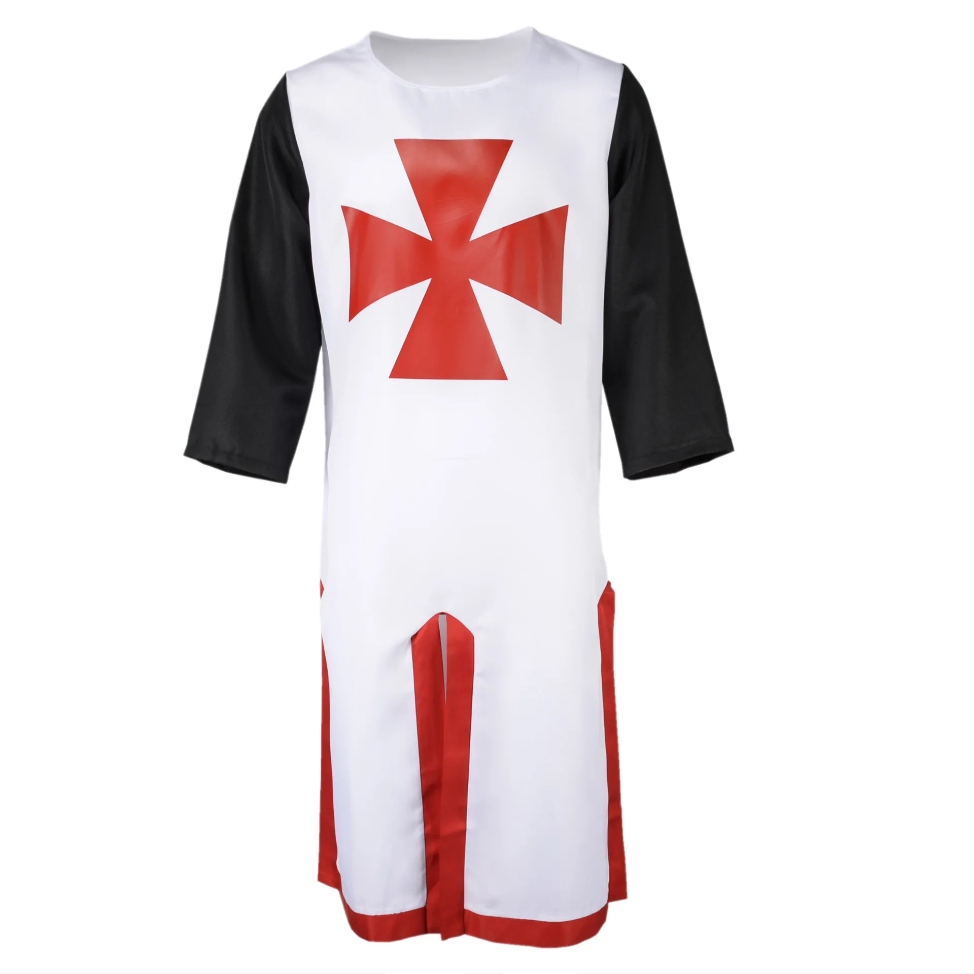 Halloween Costume Medieval Tunic with Split Stitching Men's Top Templar Anime Suit