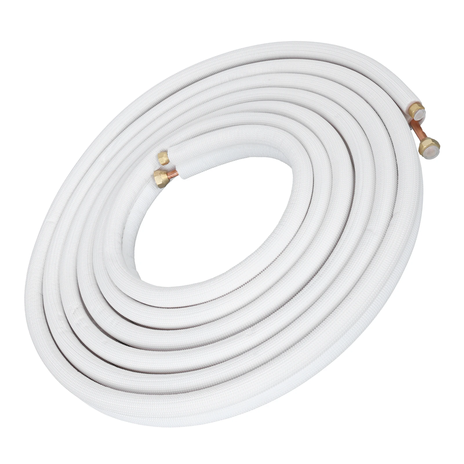 1.5-2P Air Conditioner, Air Conditioning Pipe with Flared Nuts, 1/4 1/2-Inch OD White Thickened PE Insulated Coil HVAC Hose