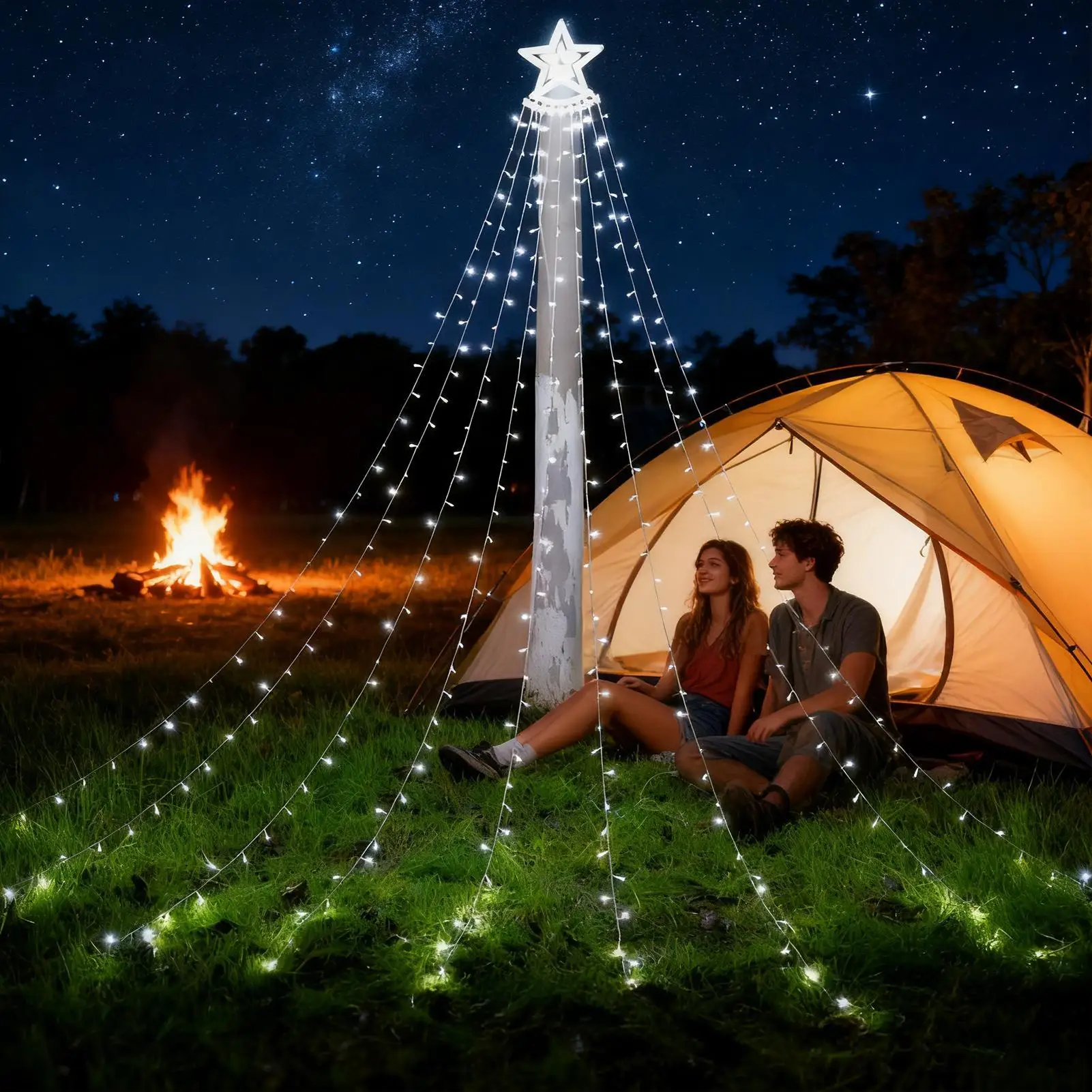 Christmas Solar Lights 11Ft LED With Remote Timer Solar Power Christmas Lights Outdoor Decor For Garden Pathway Patio Porch Tree