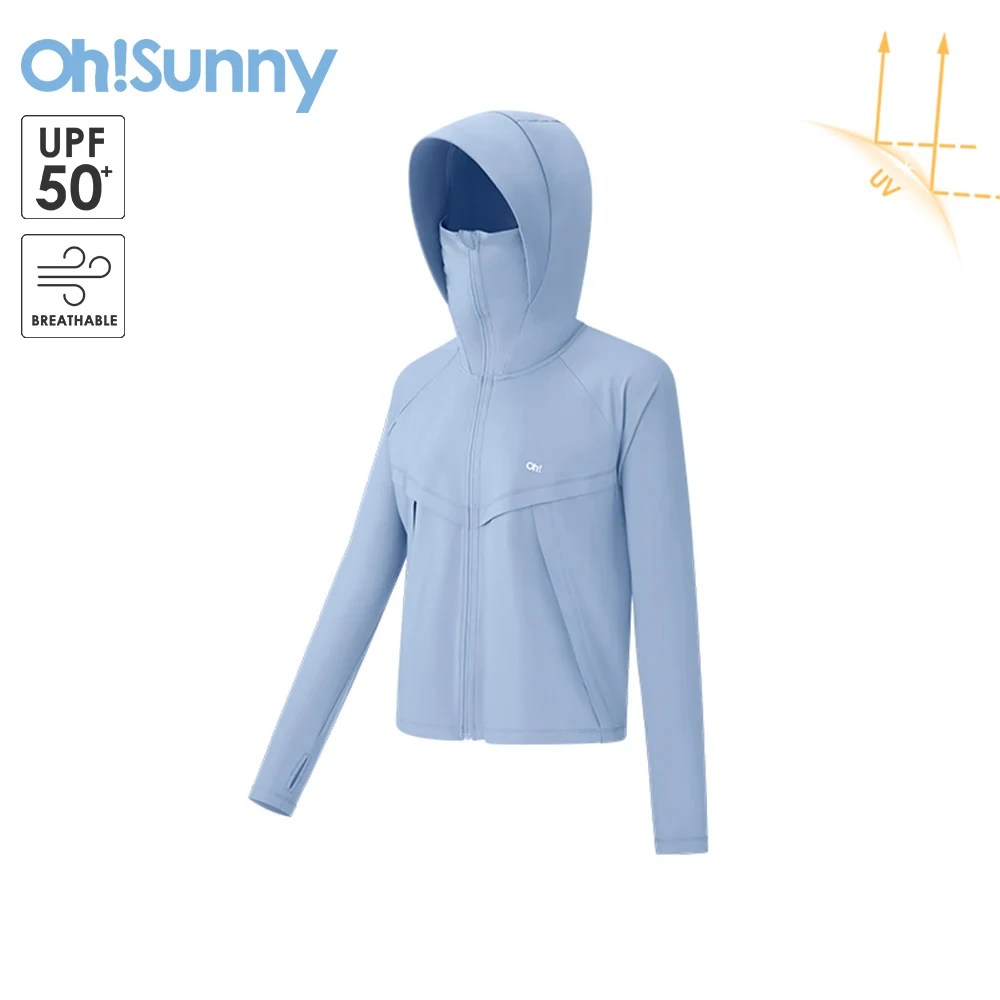 

OhSunny Summer Hooded Sunscreen Coat for Women Loose Breathable Slim Anti-UV UPF50+ Coolchill Sun-protective Clothing Outdoor