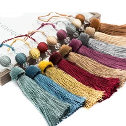 2pcs 11cm Hanging Rope Silk Tassel Handmade Soft Tassels for DIY Curtains Home Decoration Pendants Smooth Fringe Trim
