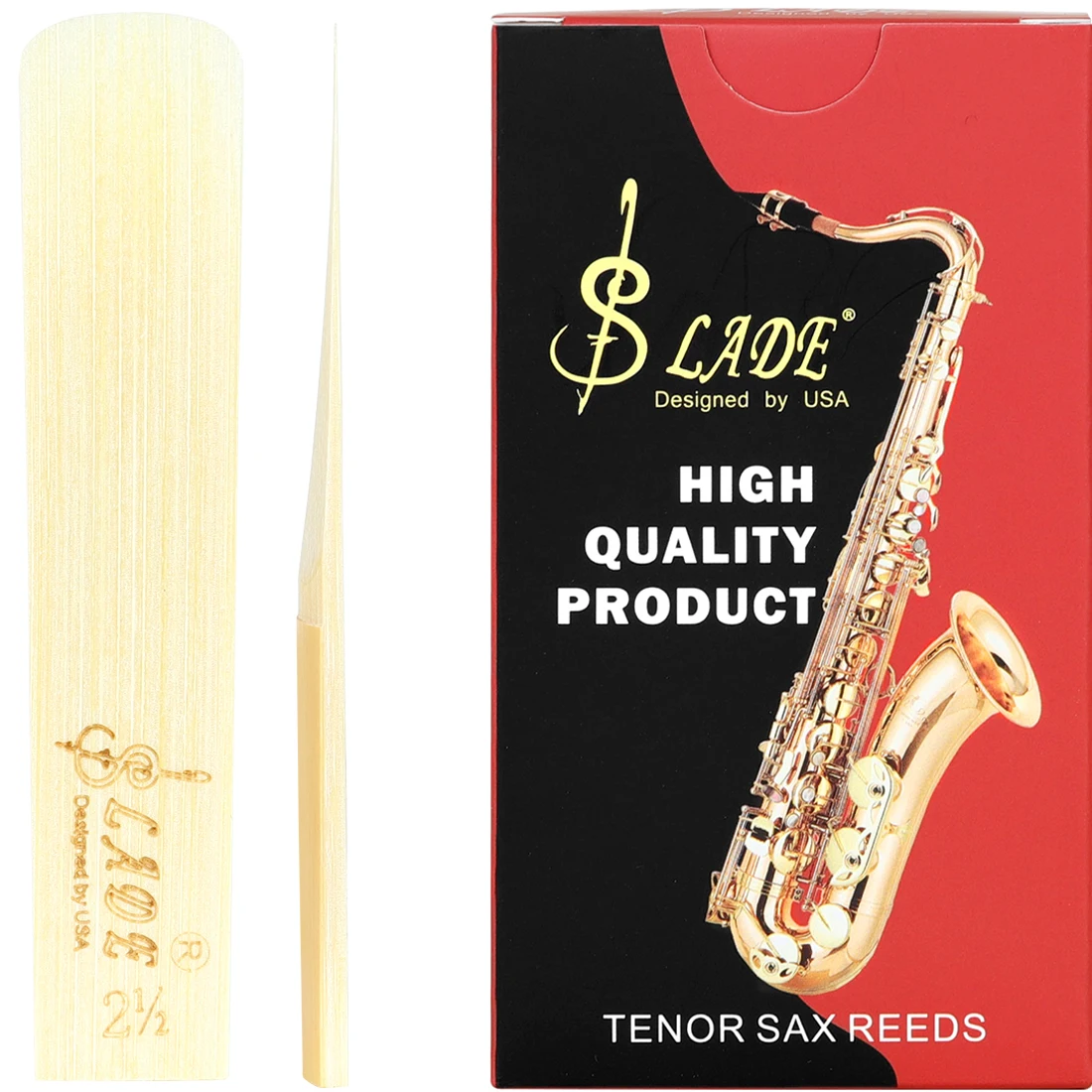 SLADE 10-teiliges Set 2,5 Saxophon Harzblätter für Alt-Tenorsaxophon Kunststoff Holzblasinstrument Mundstück Zubehör