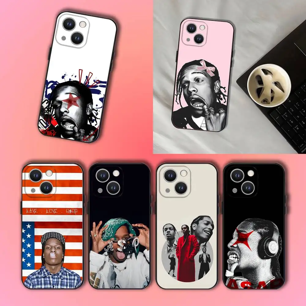

A-ASAP Rocky Rapper Phone Case For iPhone 17,16,15,14,13,12,11,Pro,XS,Max,XR,Plus,E,SE4,Mini Black Soft Cover