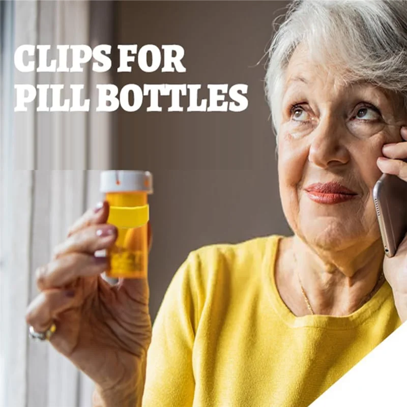 BNVN-Medicine Bottle Clip, Medicine Bottle Label Clip, Easy To Identify Medicine - Bottle With Label