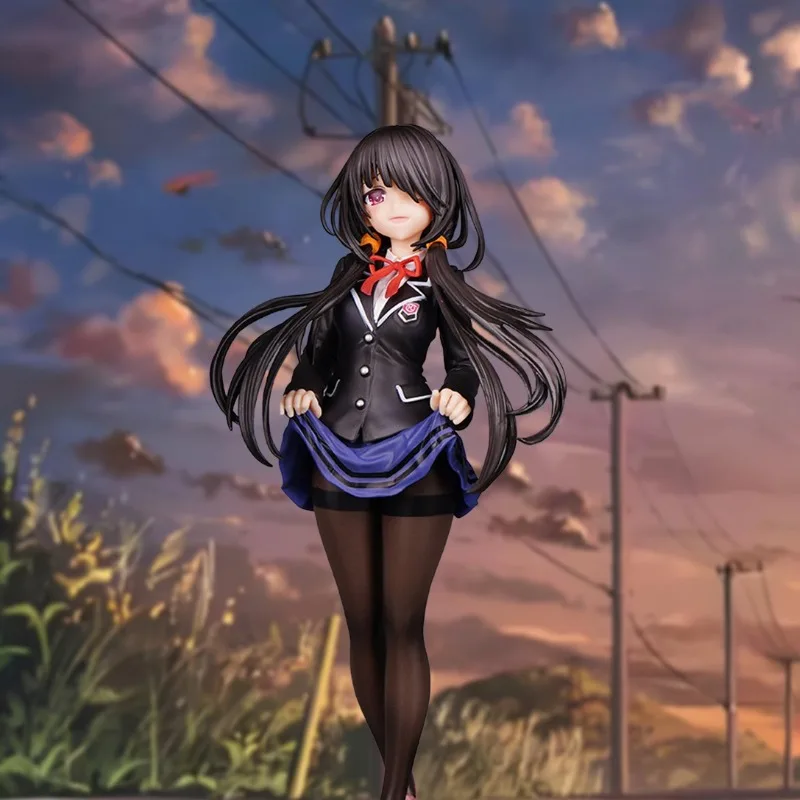 

22.5cm Anime Tokisaki Kurumi Figures GK DATE A LIVE Figure Nightmare Kurumi Figurine School Uniform Model PVC Collection Toys