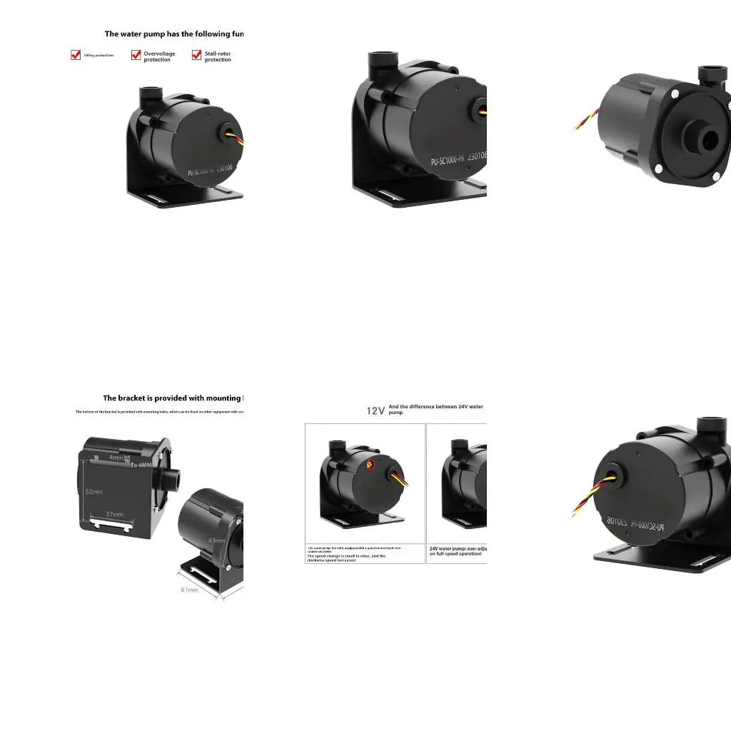

PU SC1000 Industrial Water Quiet 24V High Efficiency Motor Protections A4WF