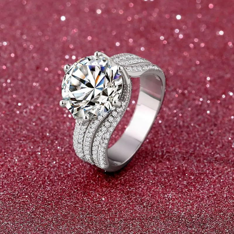 Daily Grand Pigeon Egg Third Life Love Ring For Men And Women 5 Carat, Moissanite PT950 Platinum Sparkling All match Ring