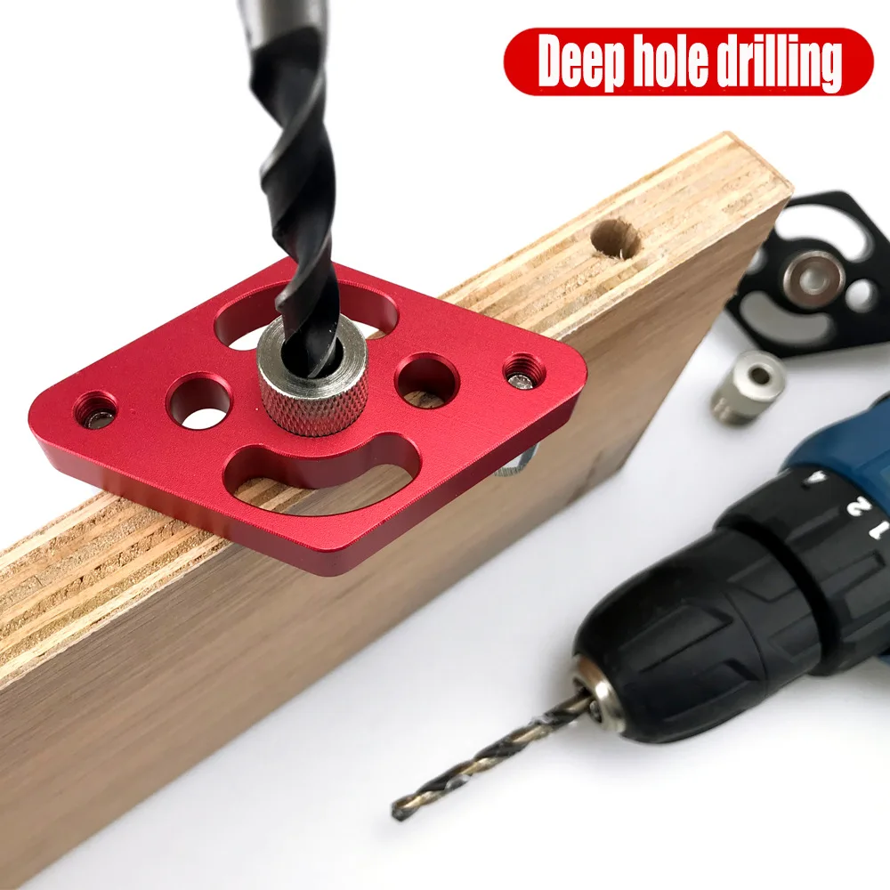 

Woodworking Straight Hole Drilling Locator Aluminum Alloy Round Wood Tenon Drilling Machine Round Wood Pin Splicing Board Tool