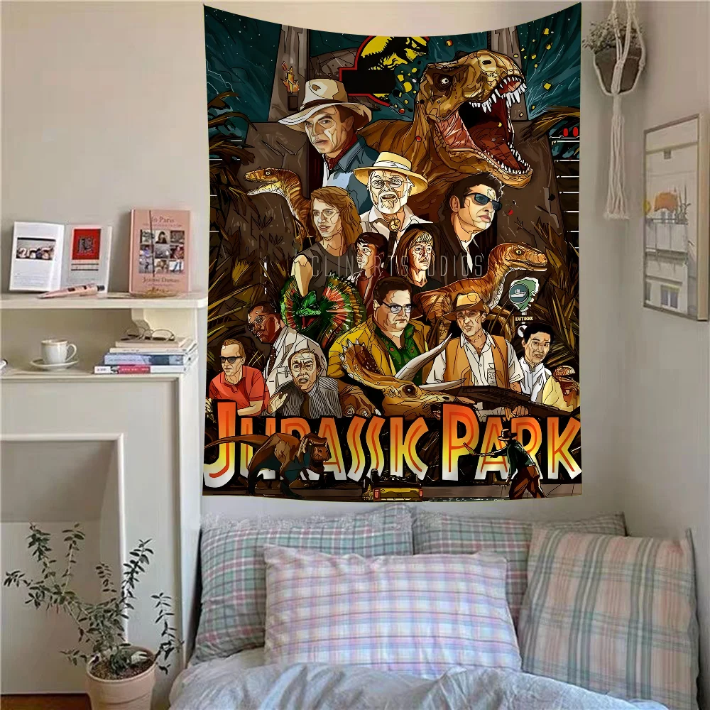 Dinosaur Canvas Painting Jurassic Park Movie Anime Tapestry Indian Buddha Wall Decoration Witchcraft Bohemian Hanging Sheets