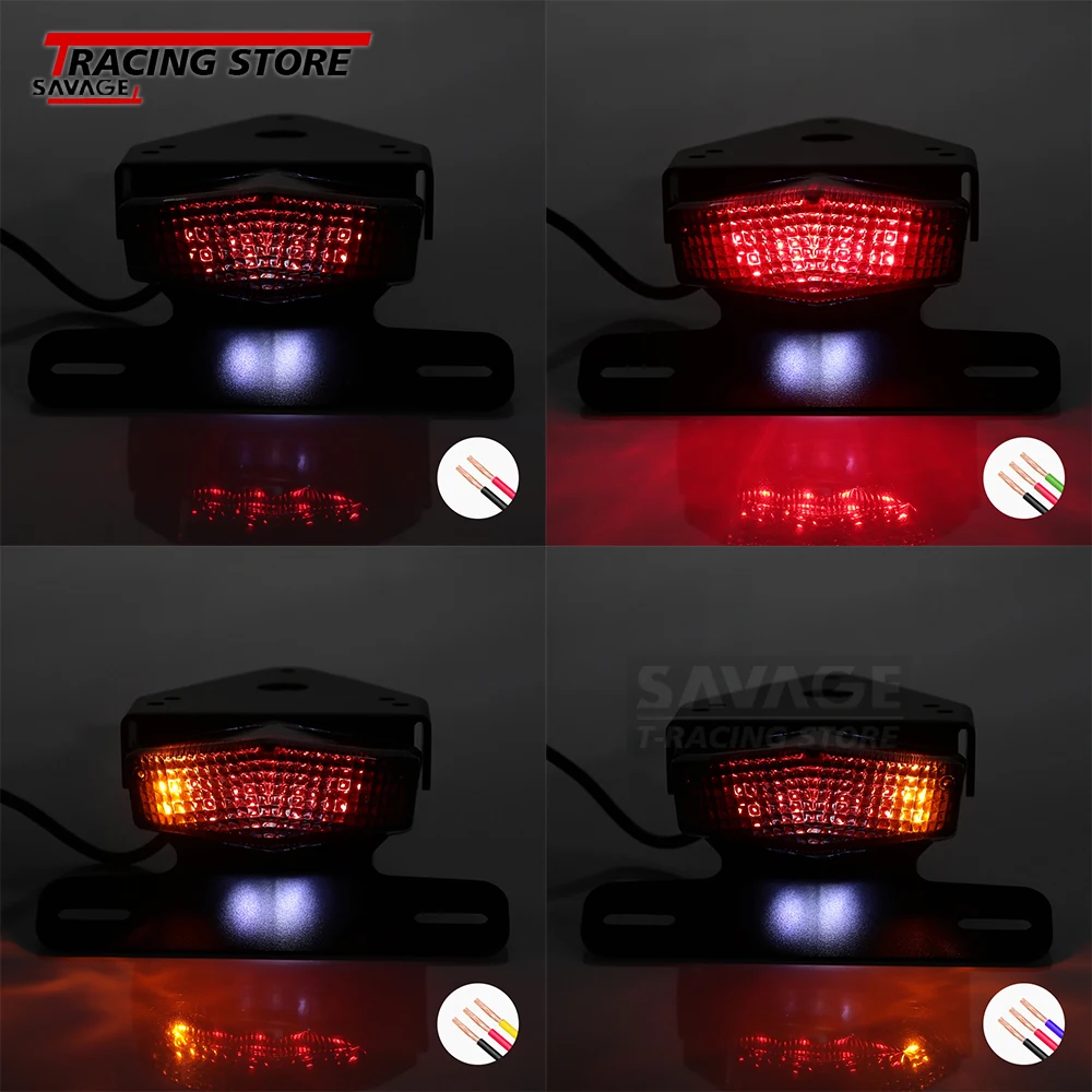 For HONDA XR400R XR250R LED Light Tail Tidy License Plate Holder XR 400 250 Motard Motorcycle Rear Brake Tail Light Turn Signal