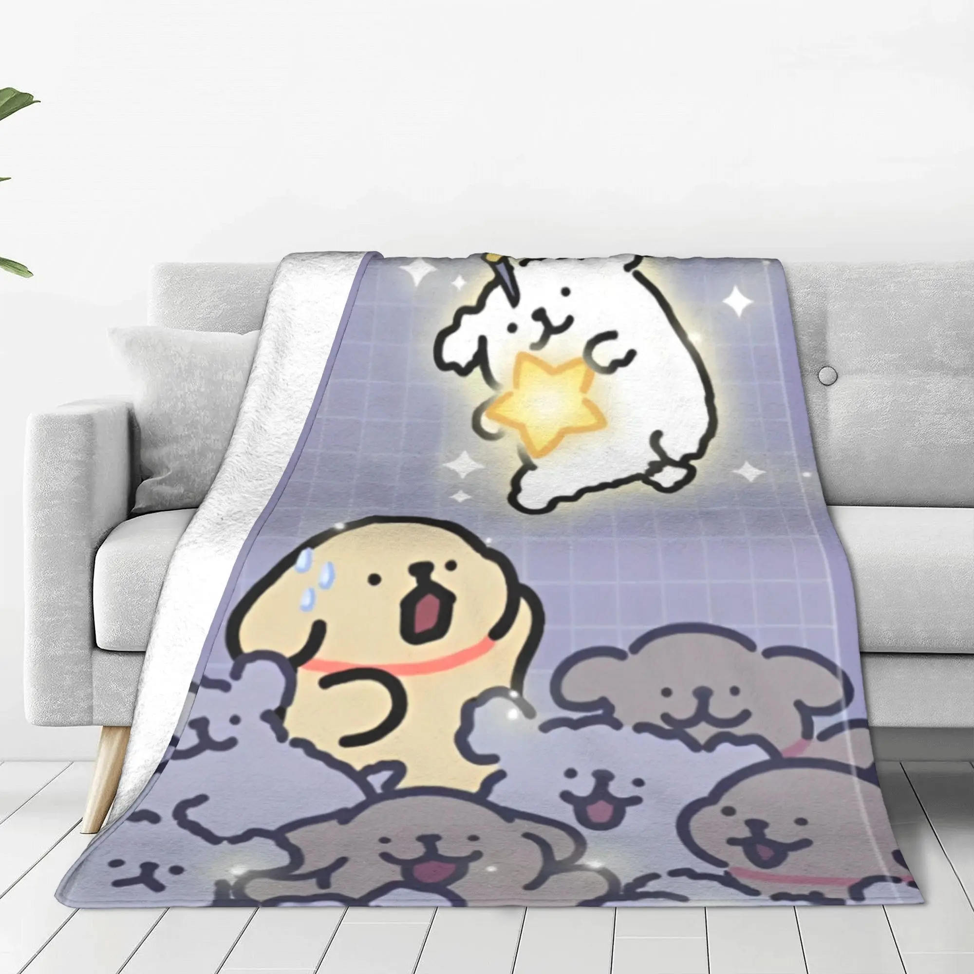 

Ins Korea Line Puppy Мальтийское вязаное одеяло коготь журавль звезда фланелевое одеяло украшение дома теплый дышащий коврик