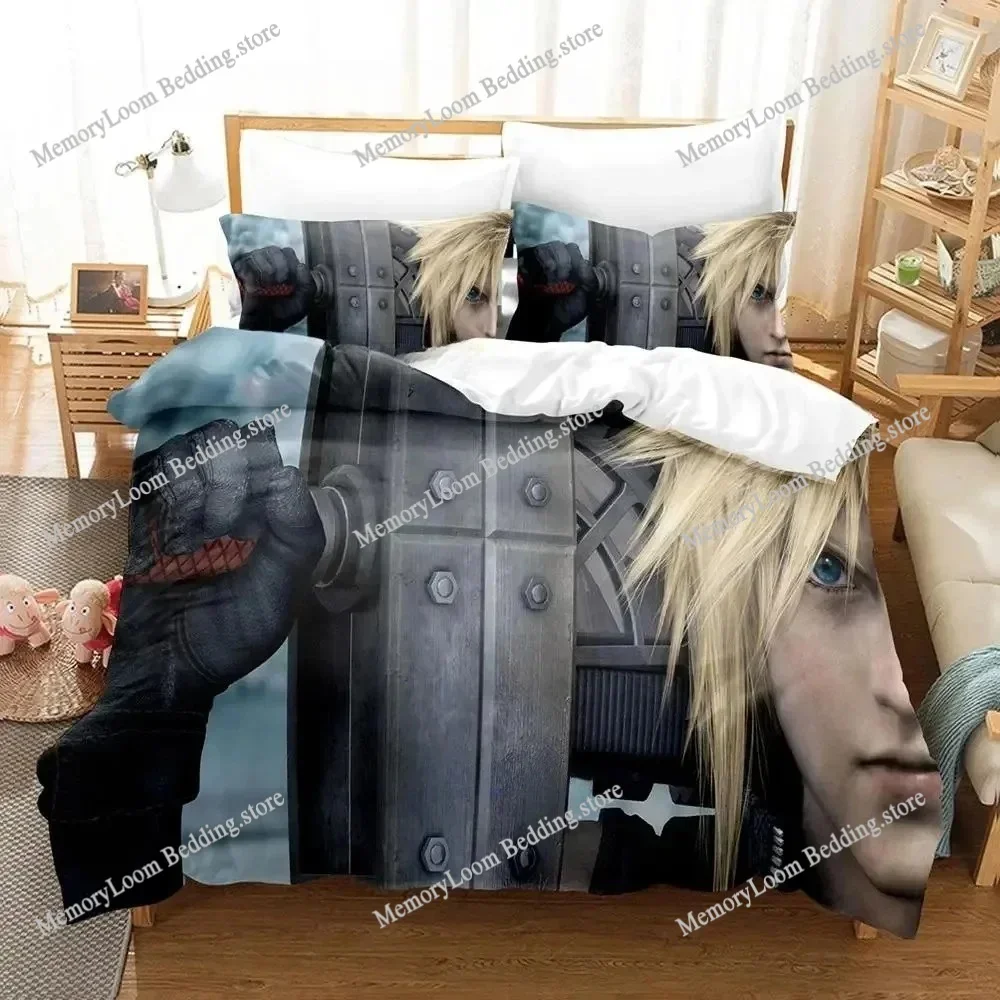 New Game Crisis Core Final Fantasy VII Bedding Set Cartoon Anime set Adult Boys Bedroom Duvetcover Sets Home Textileextile