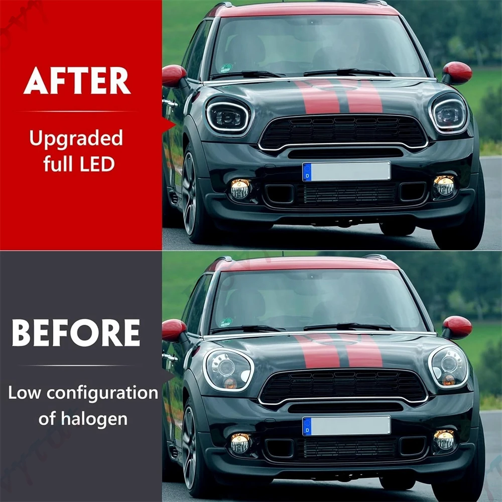 Pair LED Headlights For 2010 2012 2015-2016 Mini Cooper Countryman R60 Headlamps Front Lights Turn Signal DRL Head Lamp Assembly
