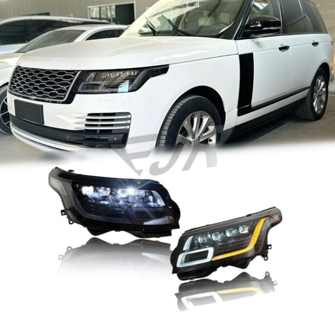 LED Headlights 4 Lenses for Range Rover 13-17, Upgraded Version, High Brightness, Easy Installation