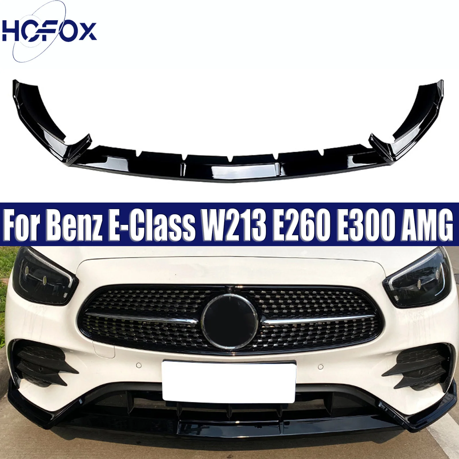 

Front Bumper Splitter Lip Diffuser Spoiler Guard For Benz E-Class W213 E260 E300 AMG 2021-2023