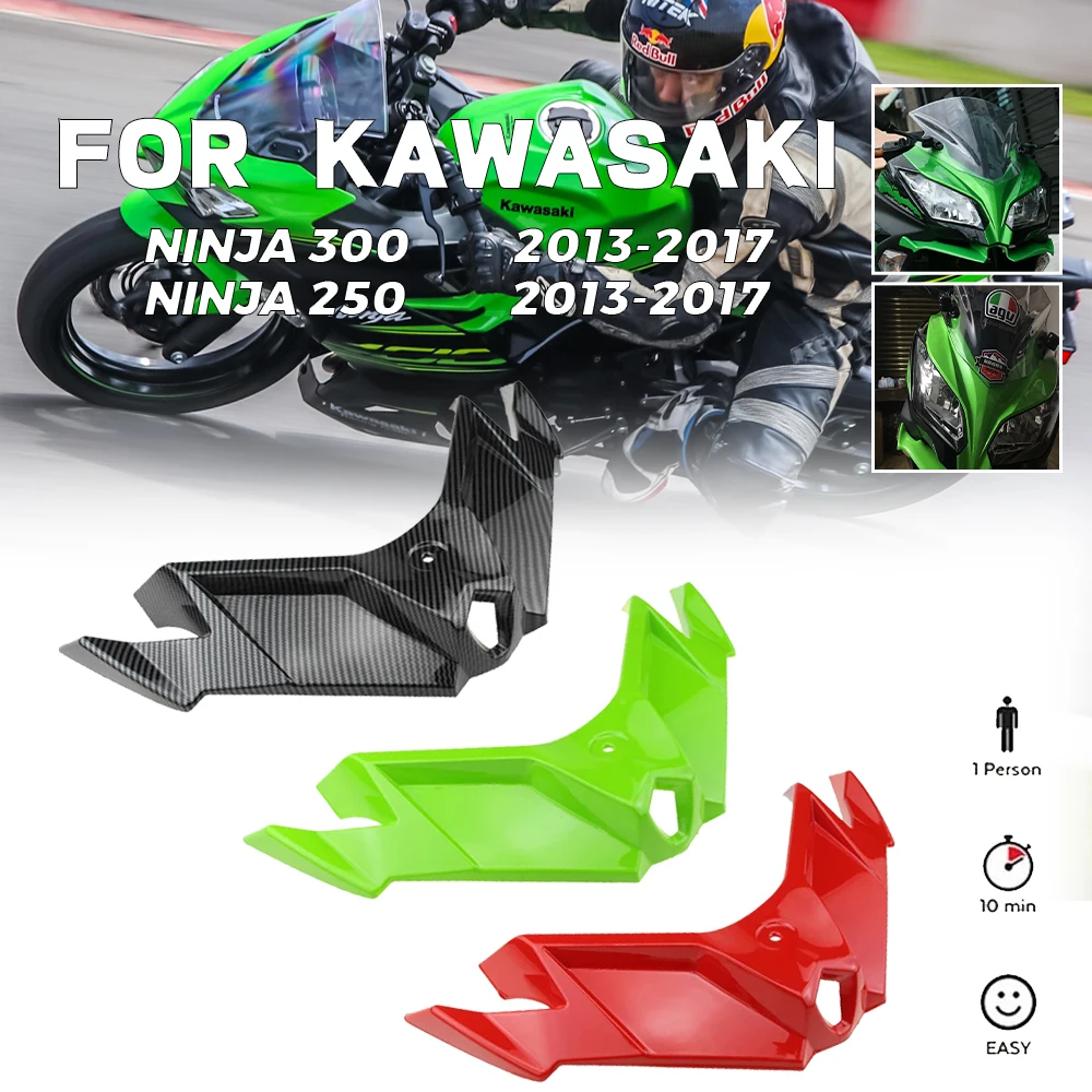 

MTKRACING For KAWASAKI Ninja 300 250 NINJA300 2013-2017 Front Fairing Winglets Aerodynamic Wing Shell Cover Protection Guards