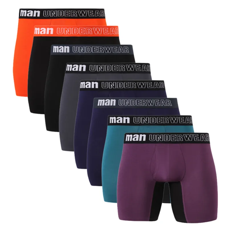 8 Piece/Lot Big Size Men Boxers Briefs Boy Sexy Panties Underpants Undies Homme Sport Knickers Underwear Open Crotch Shorts