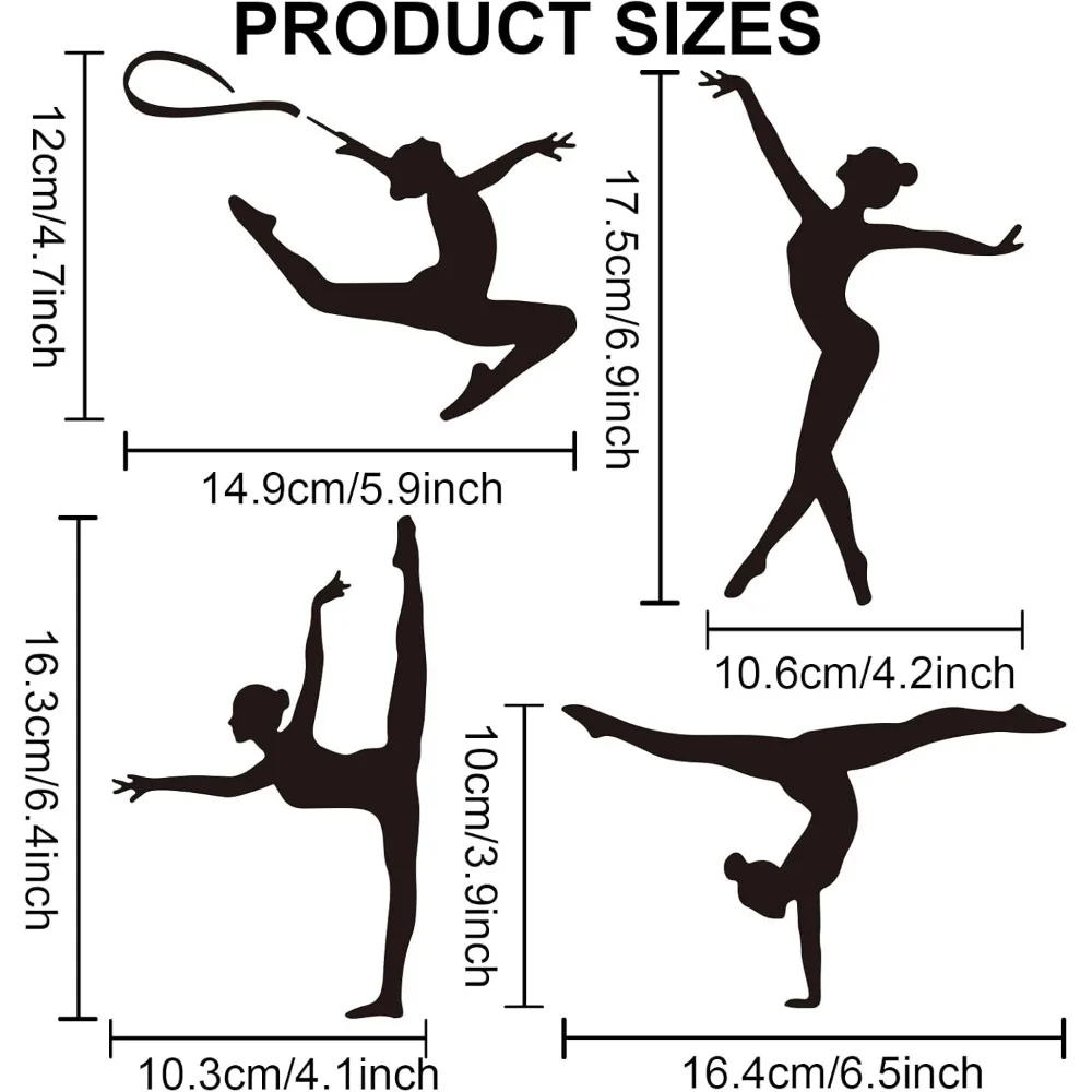 Gymnastics Stencil Artistic Gymnastics Drawing Template 11.8×11.8inch with Paint Brush Reusable Elegant DIY Gymnastics Home