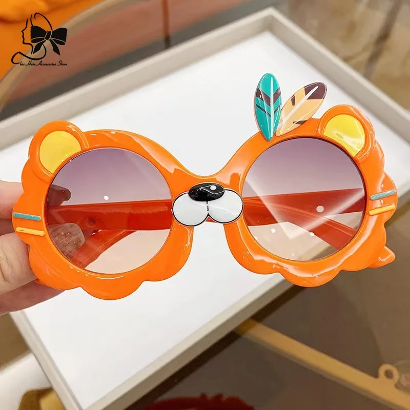 2024 New Hildren\'s Sunglasses Cartoon Cute Boys Girls Tiger Style Glasses Summer UV Protection Sunglasses for Kids Gafas De Sol