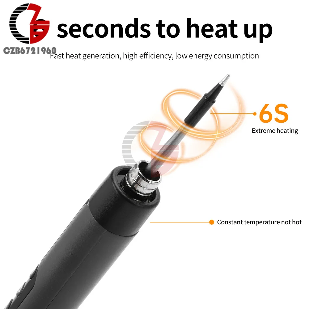 Imagem -05 - Conjunto de Ferro de Solda Elétrico Usb sem Fio Temperatura Ajustável Aquecimento Rápido Ferramentas Portáteis Digitais Inteligentes