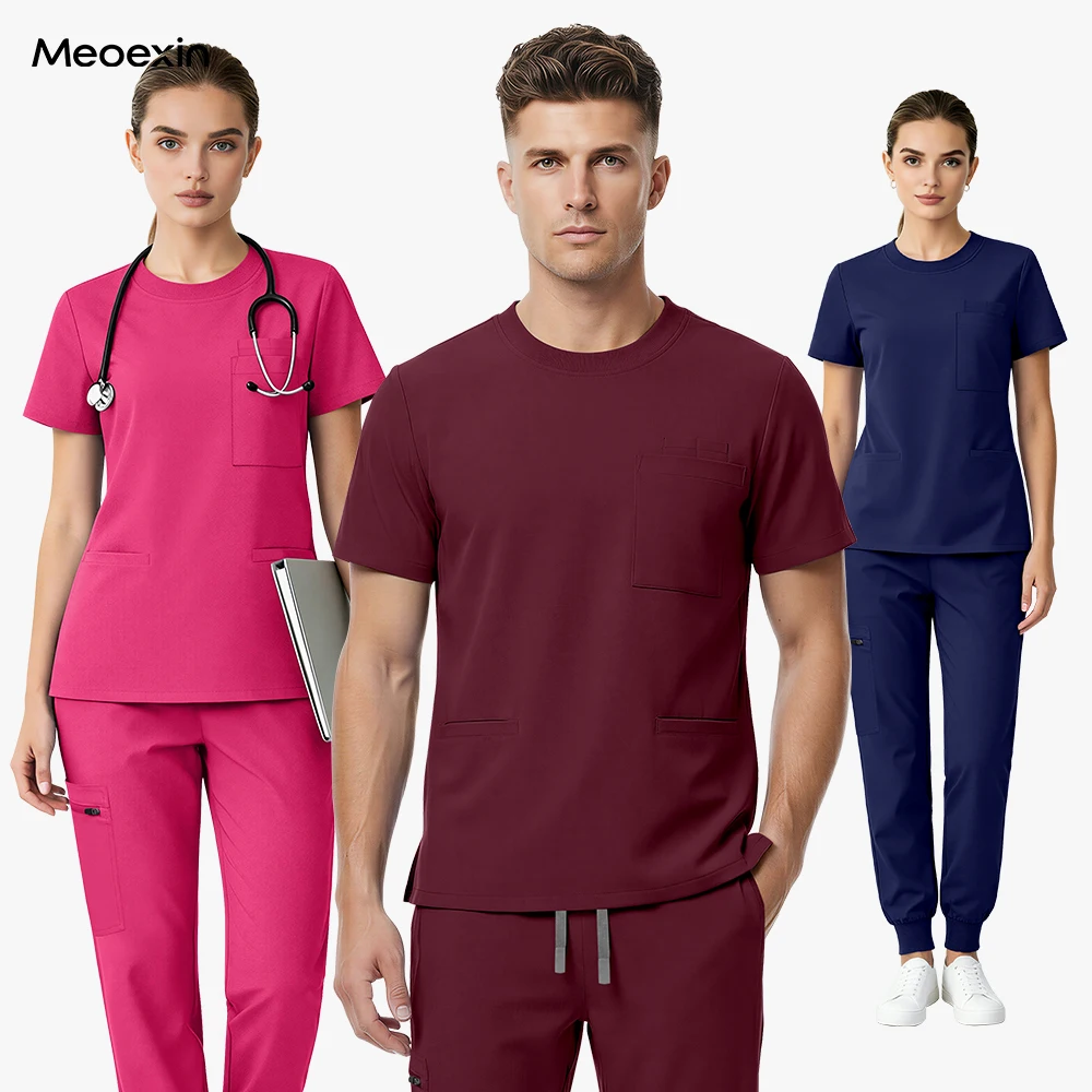 

Mens Scrub Nurse Uniform Elastic High-quality Medical Scrub Doctor Clinic Beauty Nursing Scrubs Pet Grooming Veterinary Uniforms