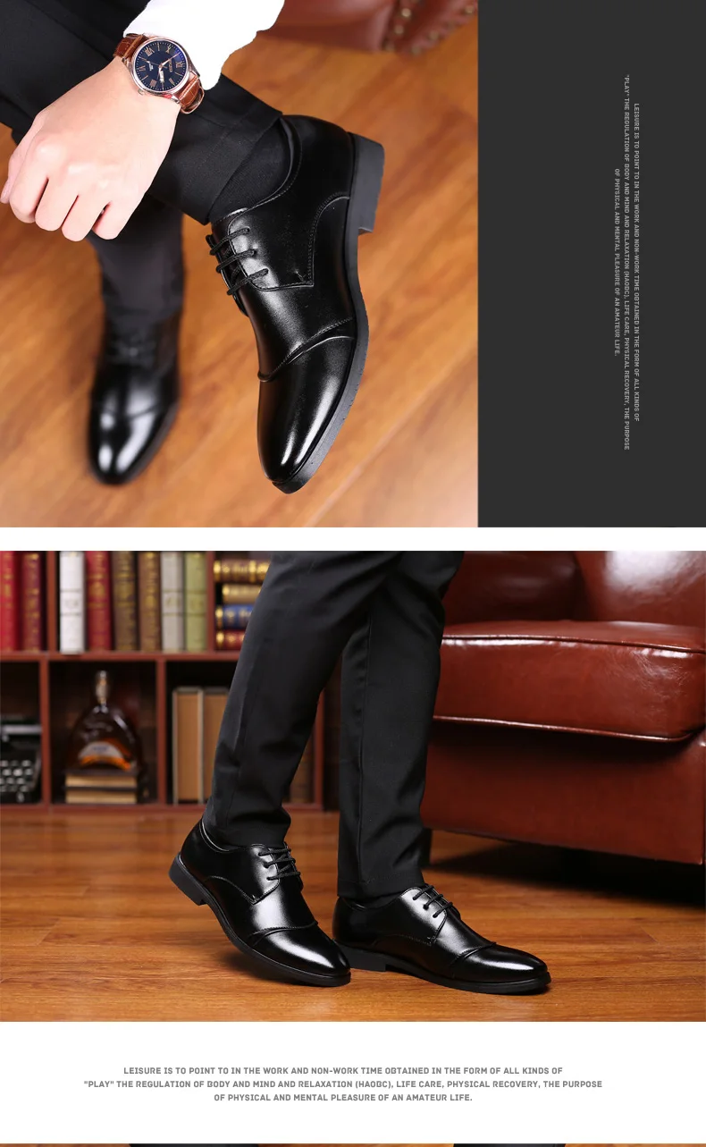 Formale Business-Oxford-Schuhe für Herren, klassische Leder-Kleiderschuhe für Hochzeit und Büro – Detail 21