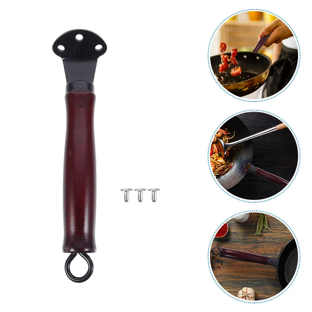 

Wok Replacement Fry Pan Wooden Cookware Accessories Pot Side Handle Ergonomic Removable Pan Handle Kitchen Utensils Pot Grip