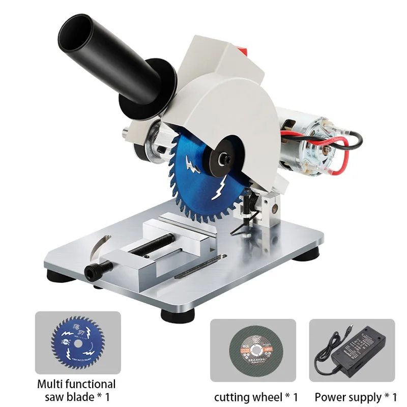 Benchtop-Electric Mini Circular Saw, Cut Off Chop Machine, Multifunction Mini Cutter Saw 45 Degree Chainsaw DIY Hobby Wood Tool