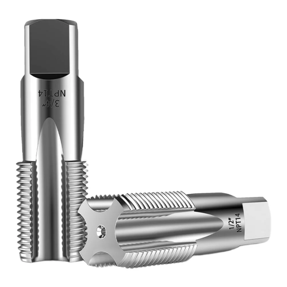 NPT Pipe Tap Set 5pcs 1/8 1/4 3/8 1/2 3/4 Inch Thread Restorer For Metal Pipe Fitting Repair Square Head Threading Tool Kit