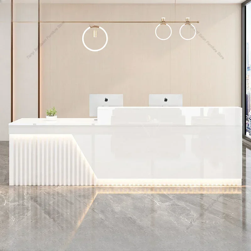 Italian Style Simplicity Reception Desks Beauty Salon Clothing Shop Reception Desks Luxury Office Furniture Receptionen FYRD