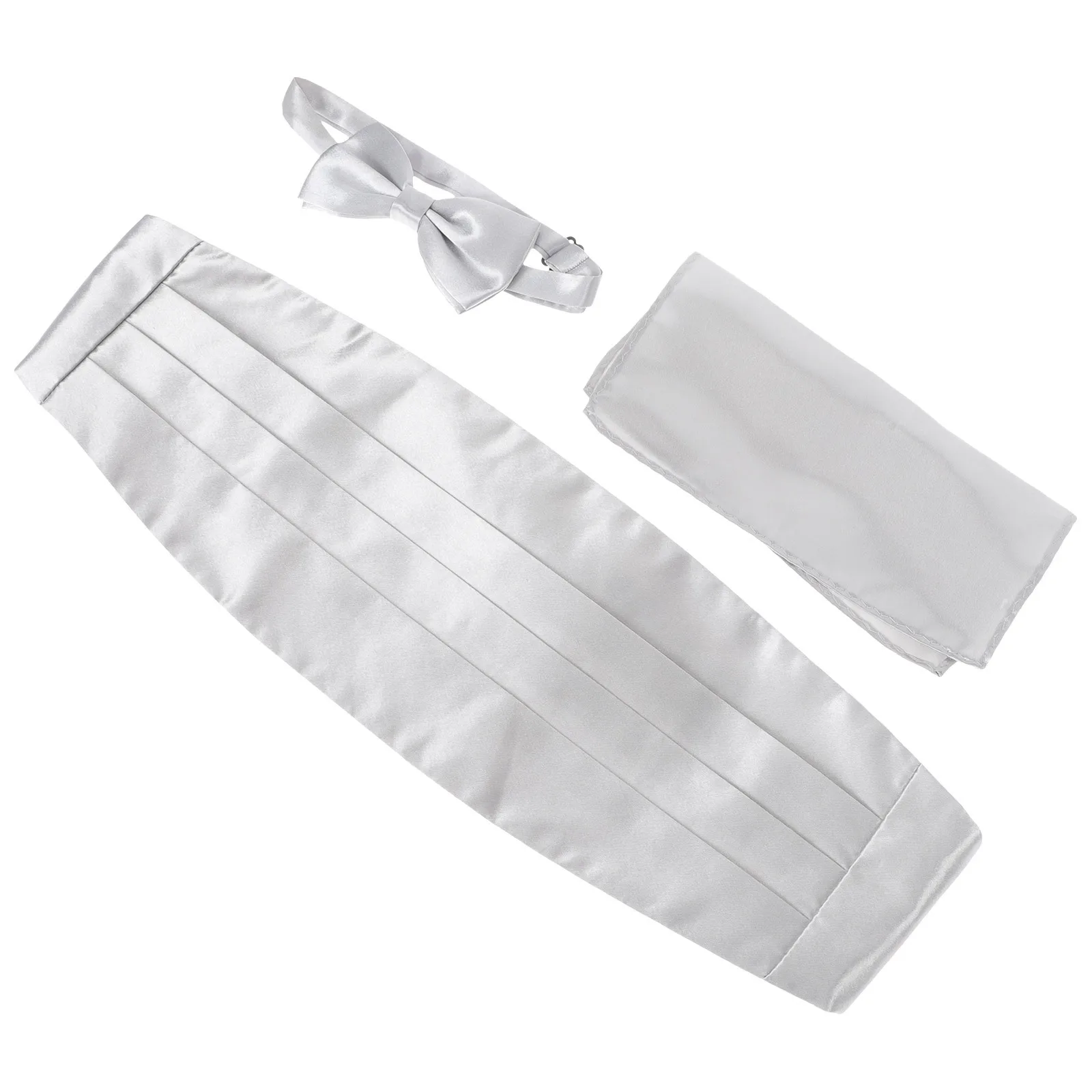 

Suit Bow Tie Pocket Towel Waist Seal Decoration Pre-tied Silver Ties Bowties Men Bridegroom