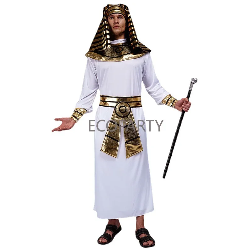 Halloween Ancient Egypt Egyptian Pharaoh Costume for Men King Cleopatra Queen Cosplay Carnival Party Medieval Couple Party Dress