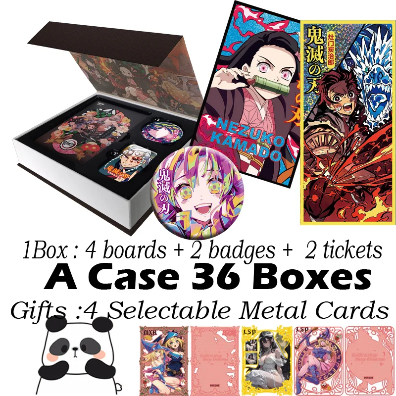 New Demon Slayer Collection Card Colored Paper Badges And Tickets Doujin Booster Boxes Hobby Anime Board Kids Toys Gifts