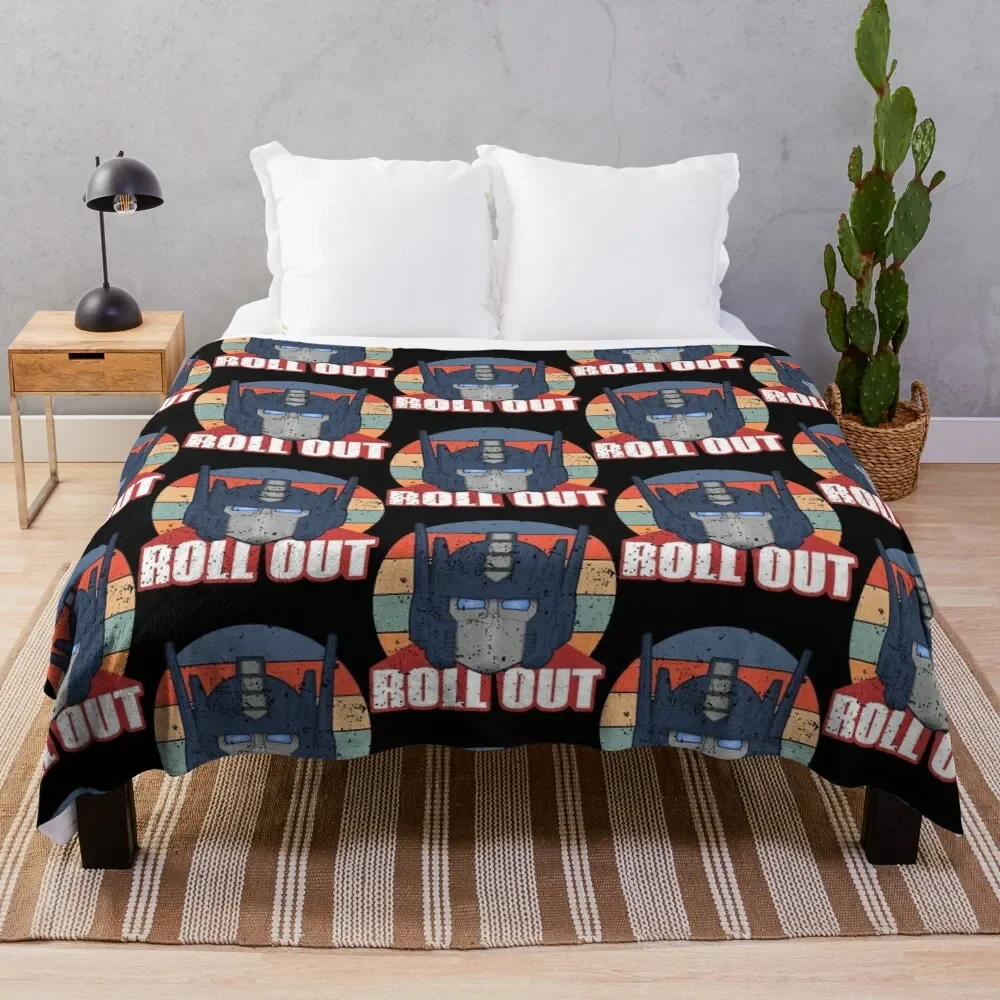 Autobot Optimus Prime Distressed Retro Roll Out Throw Blanket christmas gifts Shaggy Blankets