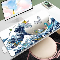 Sanat dalga Anime fare altlığı Kawaii s-squirtles büyük dizüstü bilgisayar masası Mat 800x300 karikatür Mousepad Anti kayma klavye oyun pedi halı